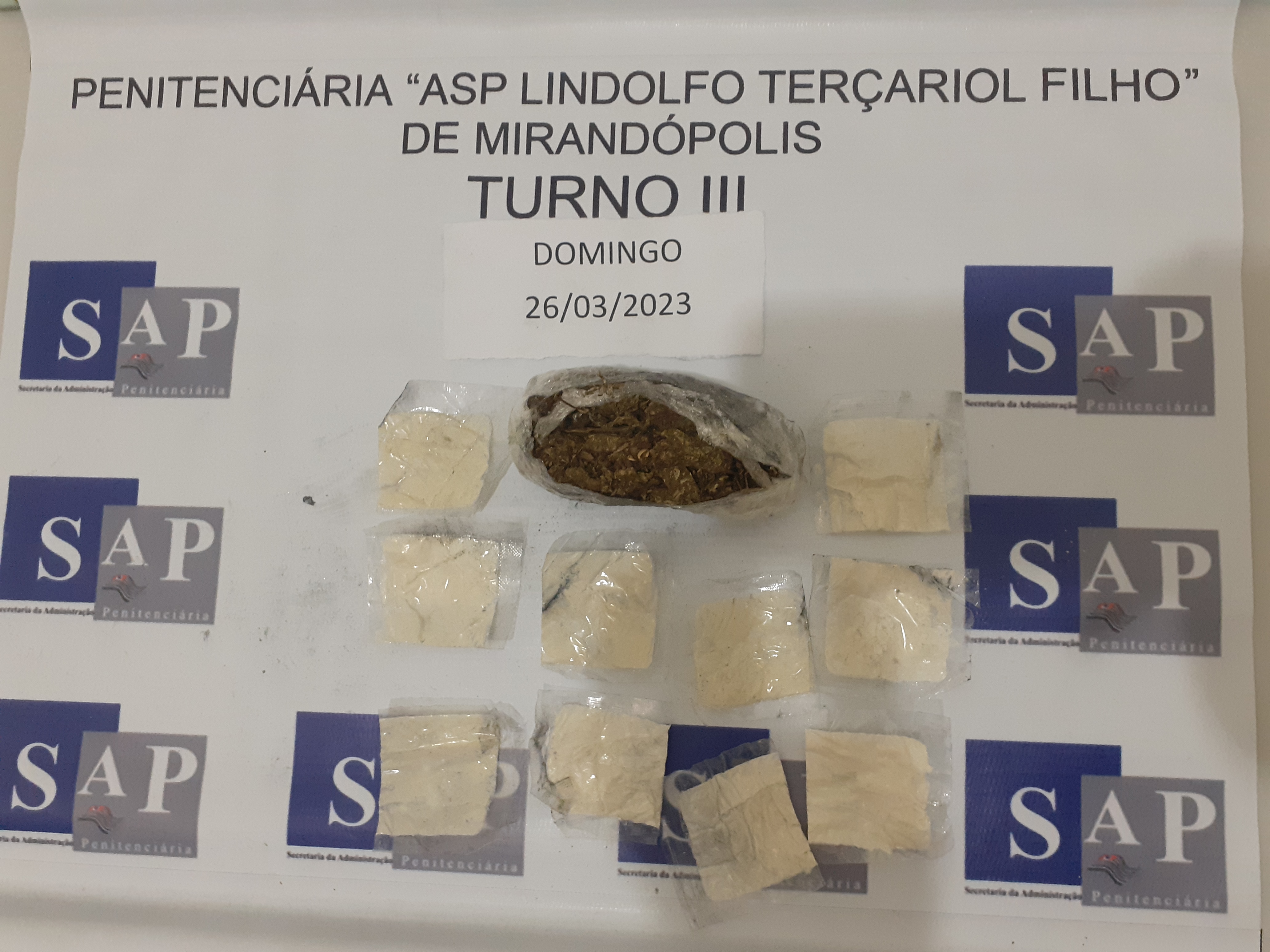 Cocaína e maconha são apreendidas com visitante na Penitenciária 2 de Mirandópolis