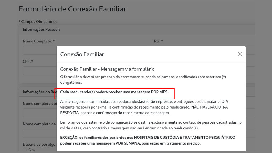 SAP reduz o número de correspondências do Conexão Familiar 
